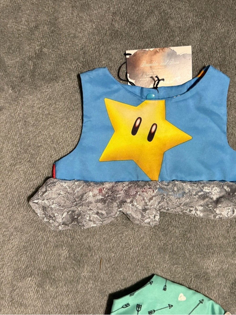 Super Mario Bros star crop peplum top